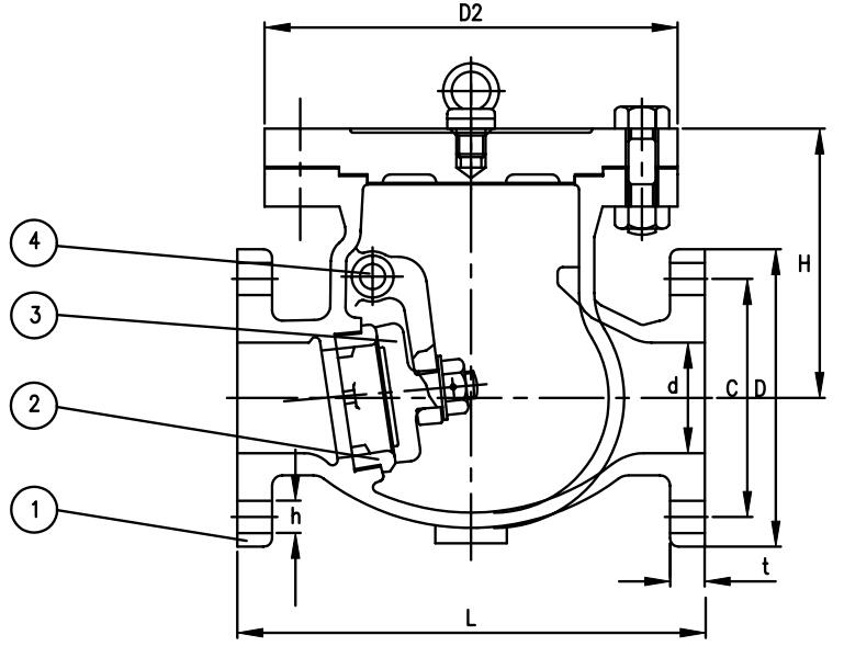 JIS F7373 Marine Cast Iron Check Valve